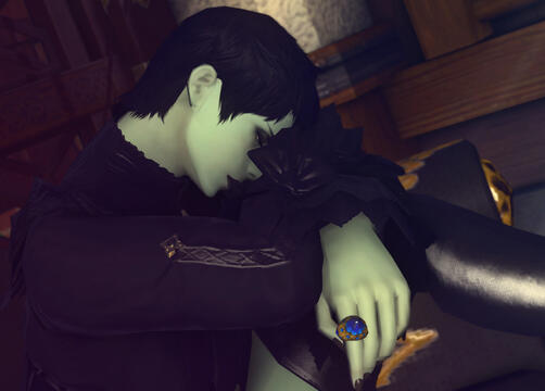 Sad about her hair..